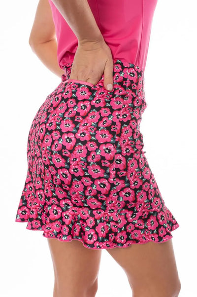 Golftini- Hot Pink Floral Little Red Corvette Pull-On Skort (Style#: GT21RRC) [XXS Only]