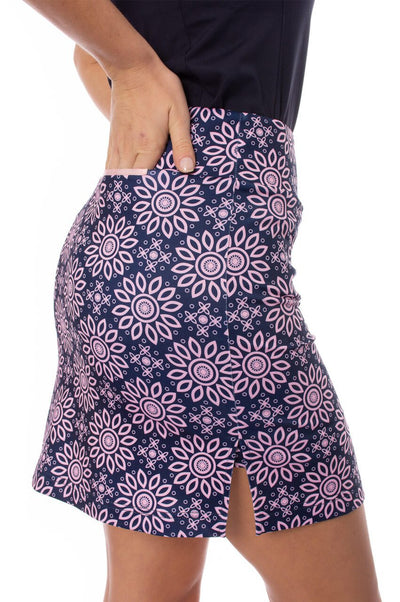 Golftini- Navy & Light Pink Uptown Girl Pull-On Tech Skort (Style#: GT21RUP) [XXS Only]
