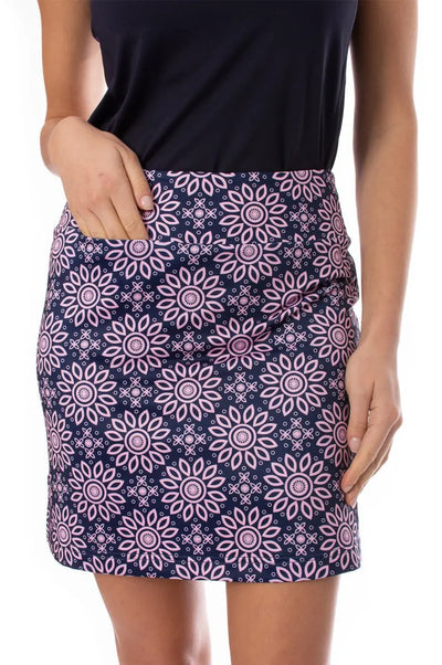 Golftini- Navy & Light Pink Uptown Girl Pull-On Tech Skort (Style#: GT21RUP) [XXS Only]