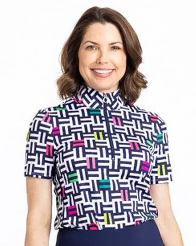Kinona- Short Sleeve "Keep it Covered" Maze for Days Top (Style#: RS-18-171-30-938)(X- Small Only) For the Love of Golf Naples