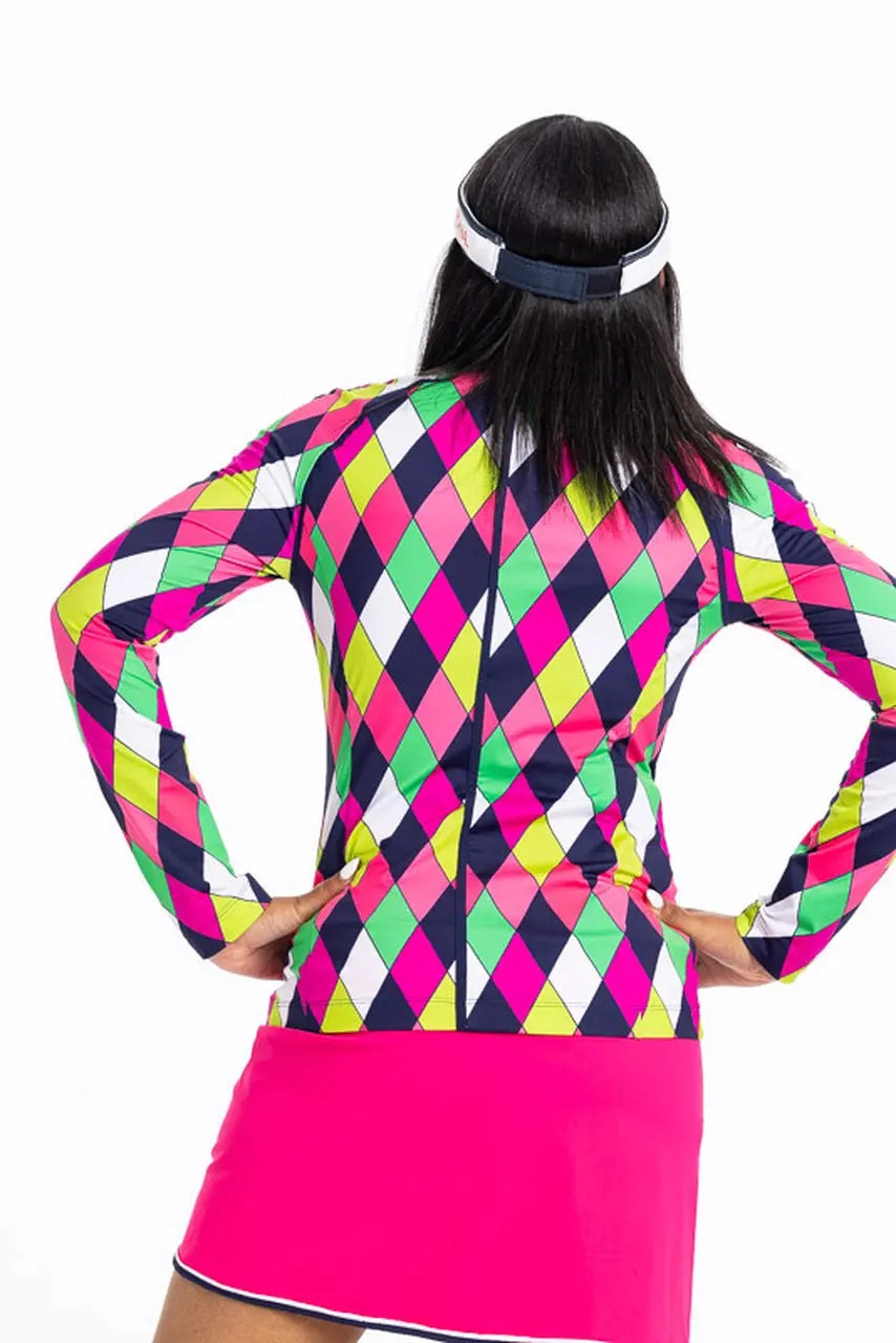 Kinona- Long Sleeve "Under Over" Modern Argyle Top (Style#: SP-22-364-30-937)