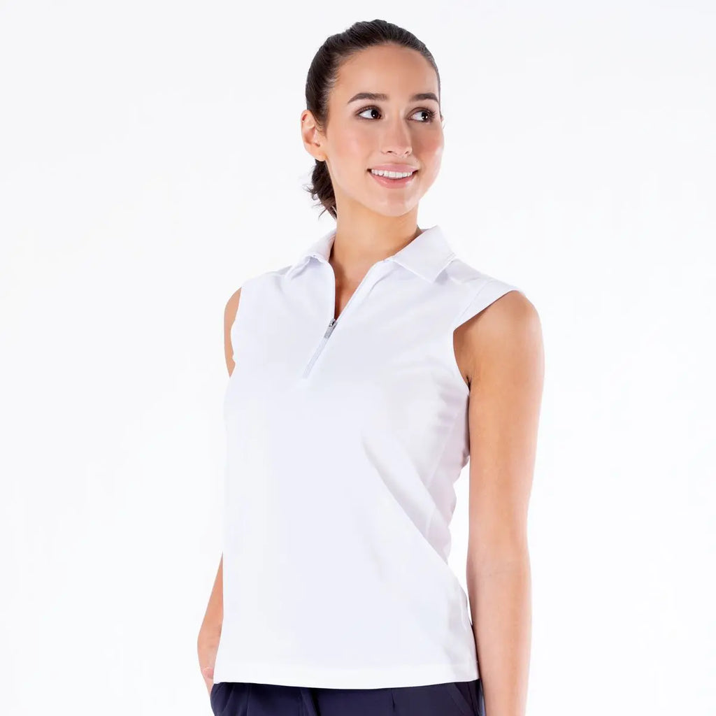 Nivo Sports- Nikki Sleeveless Polo White (Style#: N10210101) Nivo Sports