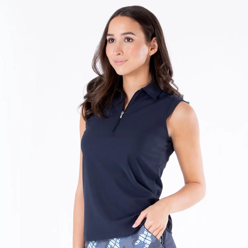 Nivo Sports- Nikki Sleeveless Polo Navy (Style#: N10210101) Nivo Sports
