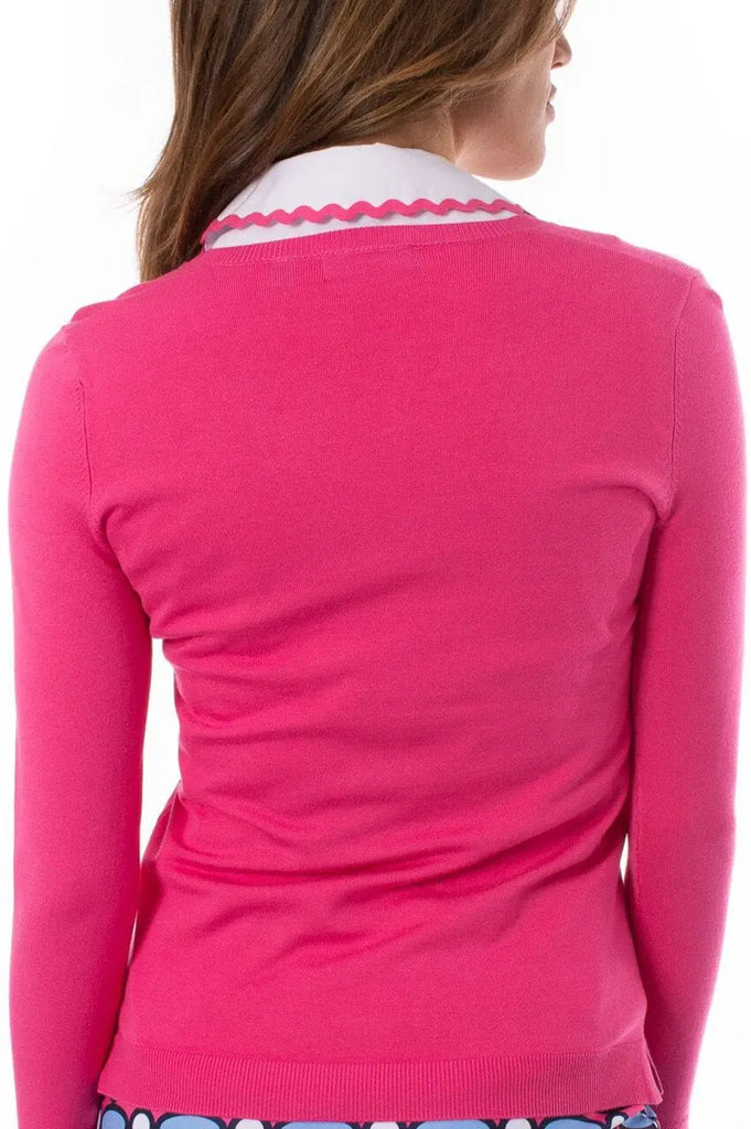 Golftini- Long Sleeved VNeck Sweater Hot Pink (Style#: SW) Golftini