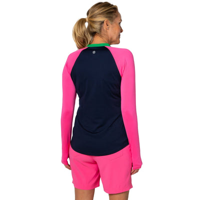 Jofit- Long Sleeve UV Crew Top Midnight/Candy Pink [XS ONLY]