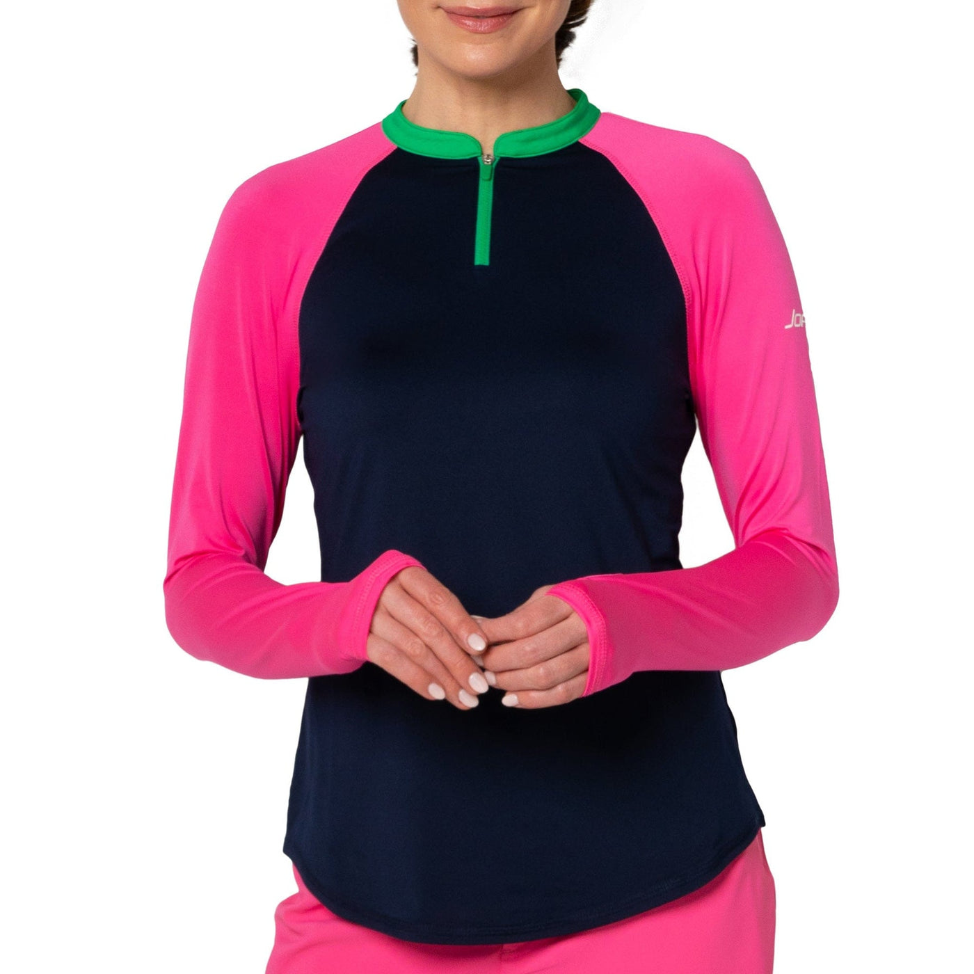 Jofit- Long Sleeve UV Crew Top Midnight/Candy Pink [XS ONLY]