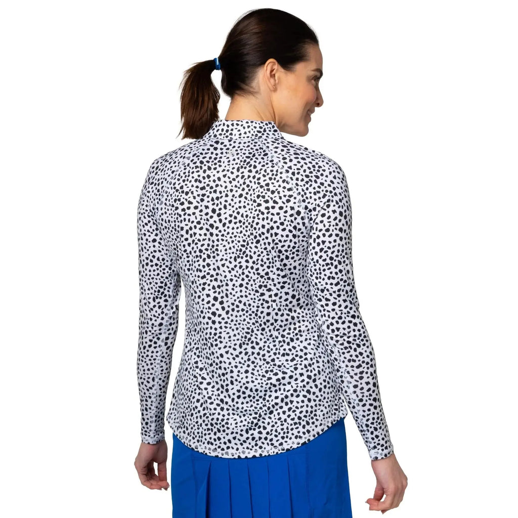 Jofit- Long Sleeve Dalmatian Dot UV Polo (Style#: UT109-DDT)(X-Small Only) For the Love of Golf Naples