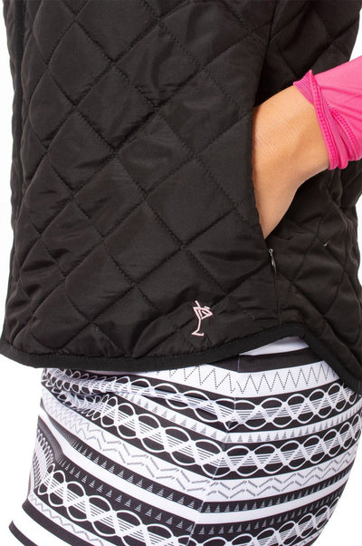 Golftini- Black & White Reversible Wind Vest (Style#: WV18RBK)