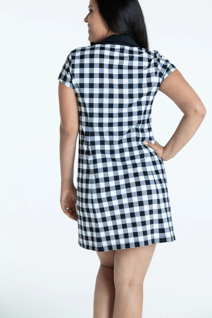 Kinona- Short Sleeve Buffalo Check "Shape Your Shot" Dress (Style#: RS-21-332-50-931) For the Love of Golf Naples