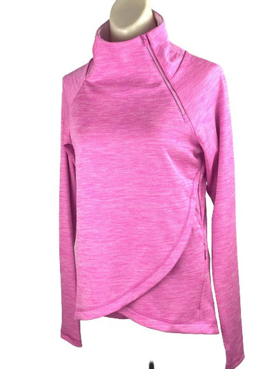 IBKUL- Space Dye Mini Grid Hot Pink Waffle Knit Top (Style#: 77000)