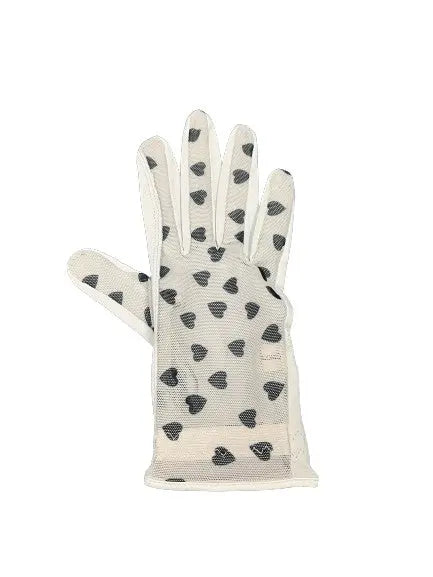 Evertan- White Glove w/ Black Hearts (For RightHand)(Medium Only) Evertan