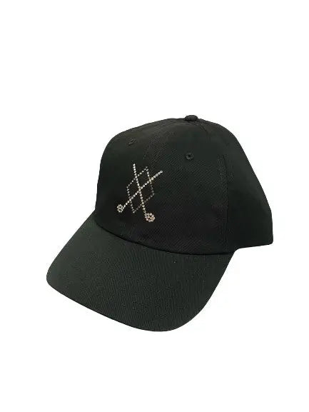 Dolly Mama- Argyle Cross Clubs Baseball Cap Black Dolly Mama