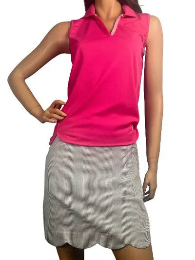Tribal- Sleeveless Polo Magenta w/ Stripe Trim (Style#: 495O-3491)