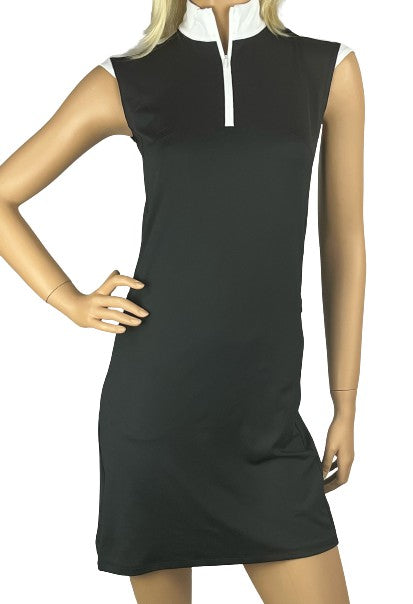 SanSoleil- Sleeveless Zip Mock Dress Black (Style#: 900724S)