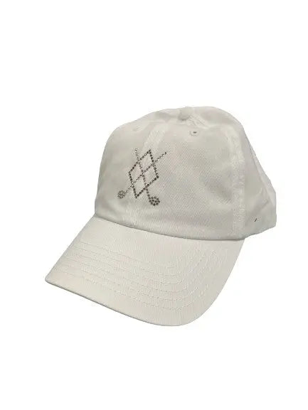 Dolly Mama- Argyle Cross Clubs Baseball Cap White Dolly Mama