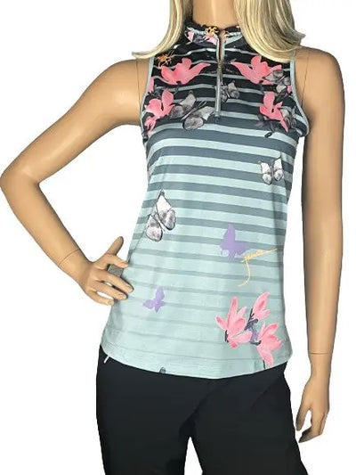 Jamie Sadock- Sleeveless Papillon Print Polo Arabesque (Style#: 31244)