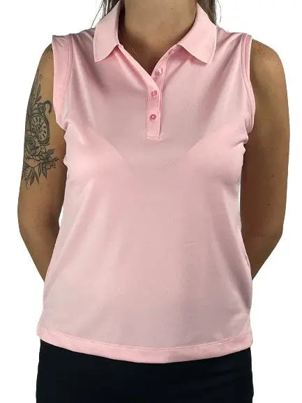 Lady Byron Nelson- Sleeveless Pique Polo Pink For the Love of Golf Naples