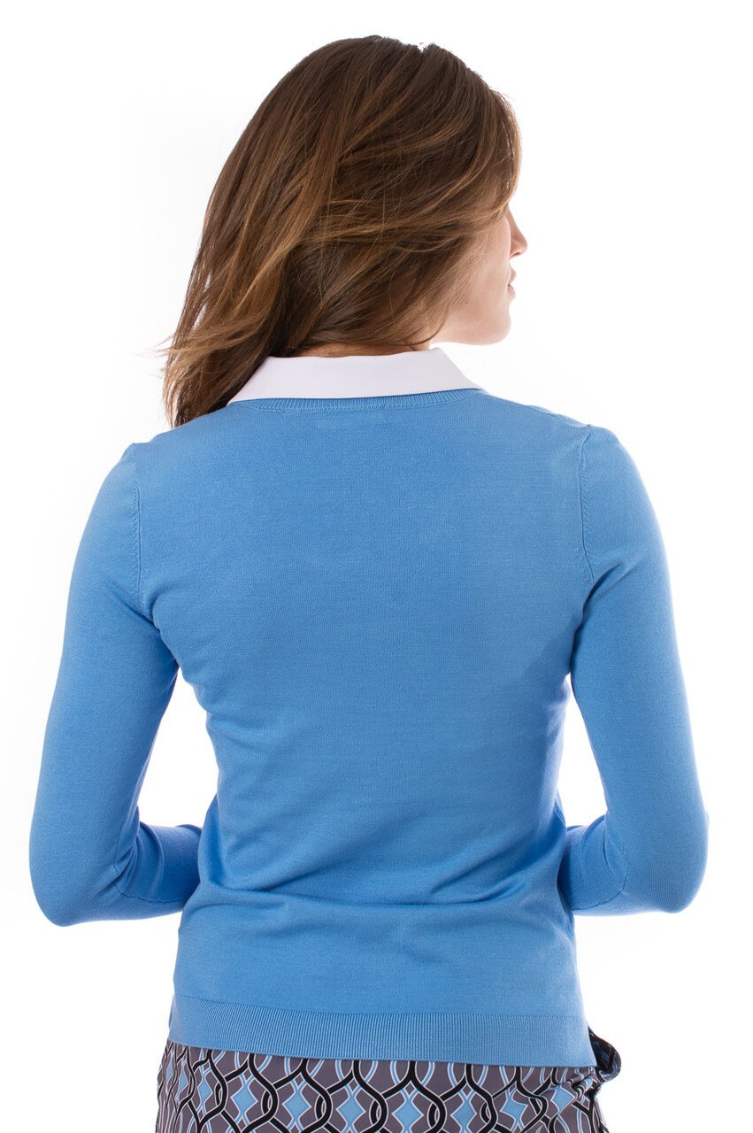 Golftini- Long Sleeved VNeck Sweater Sky Blue (Style#: SW)