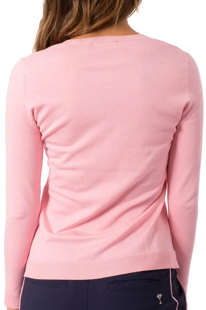 Golftini- Long Sleeved VNeck Sweater Light Pink (Style#: SW)(X- Large Only) Golftini