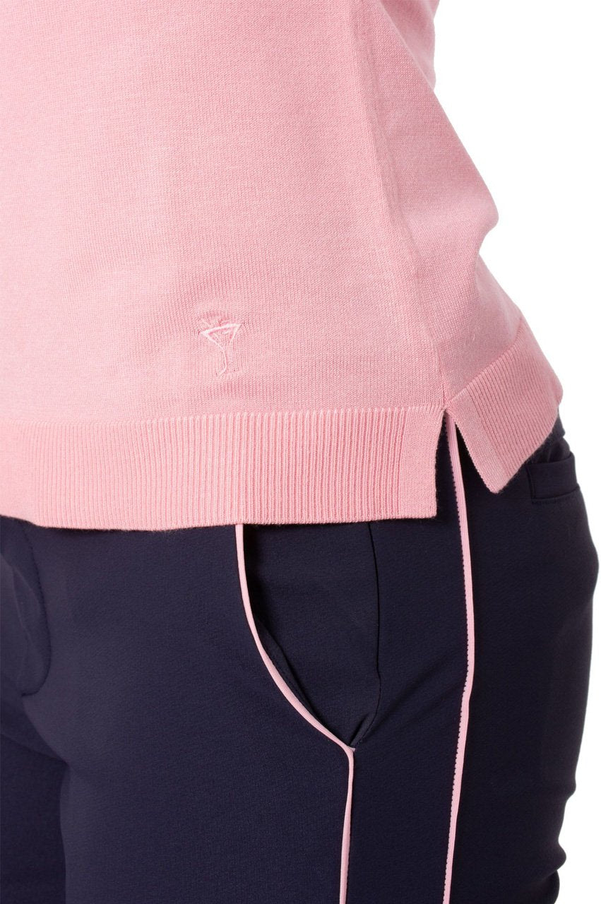 Golftini- Long Sleeved VNeck Sweater Light Pink (Style#: SW)