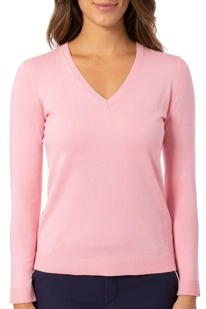 Golftini- Long Sleeved VNeck Sweater Light Pink (Style#: SW)(X- Large Only) Golftini